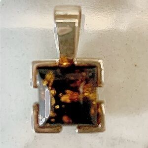 Sterling Silver & Amber Pendant